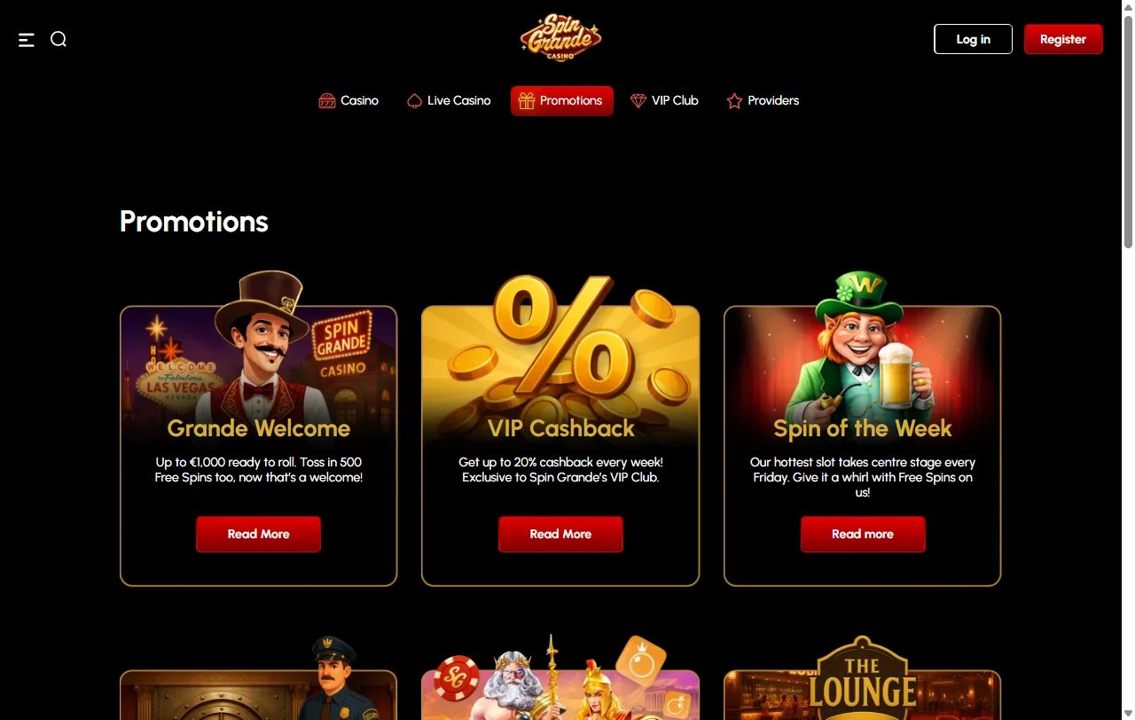 SpinGrande Casino bonus terms and welcome offer details for Canada players