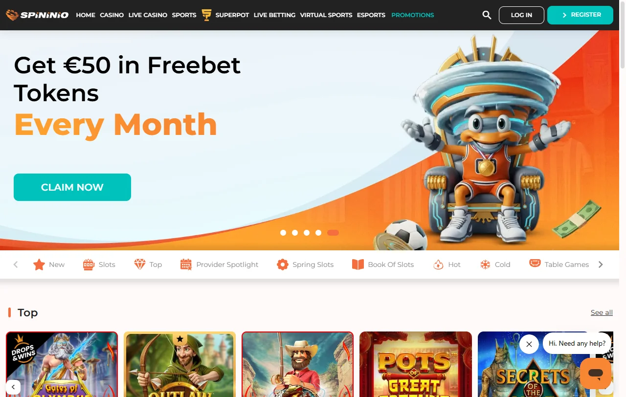 Spininio Casino review covering licensing, games, payments, and support details