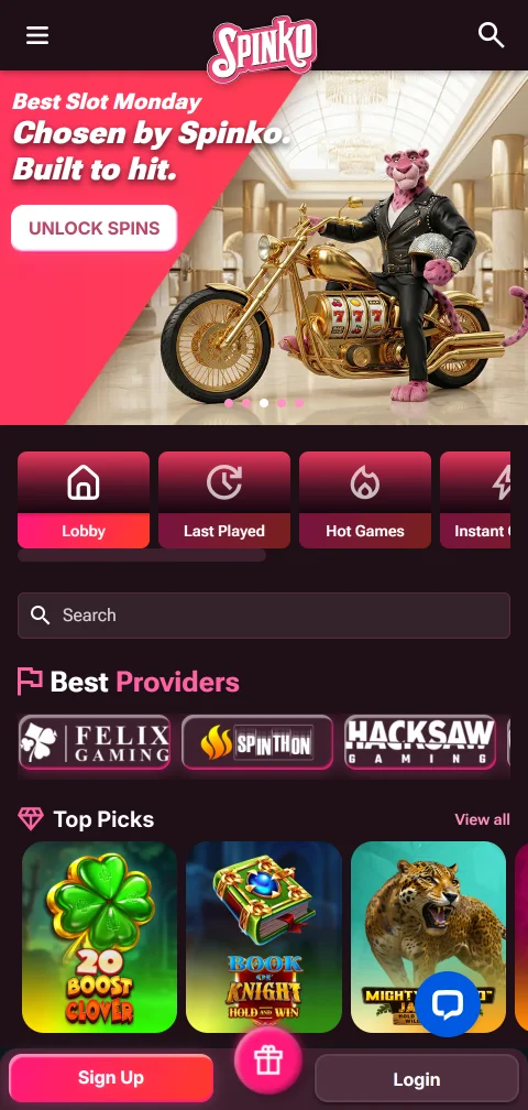 Spinko Casino mobile access and browser play for Canadian users