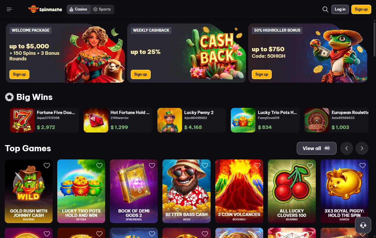 Spinmacho Casino review covering games, payments, and player protections