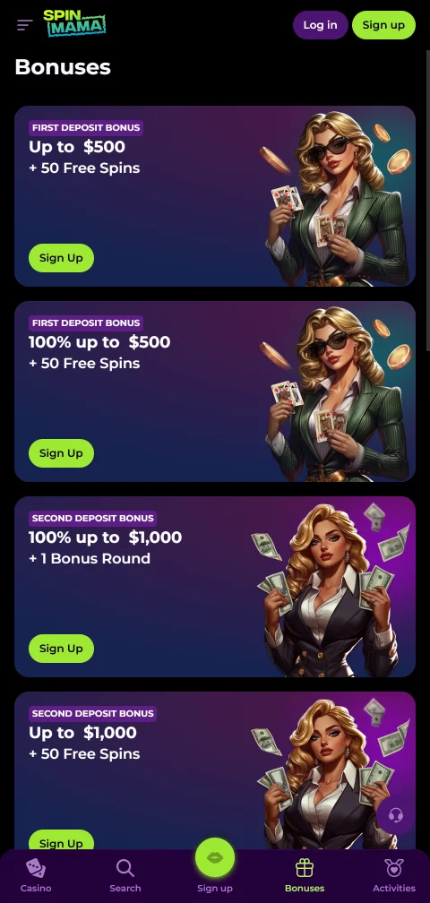 Spinmama Casino deposits, withdrawals and payment options