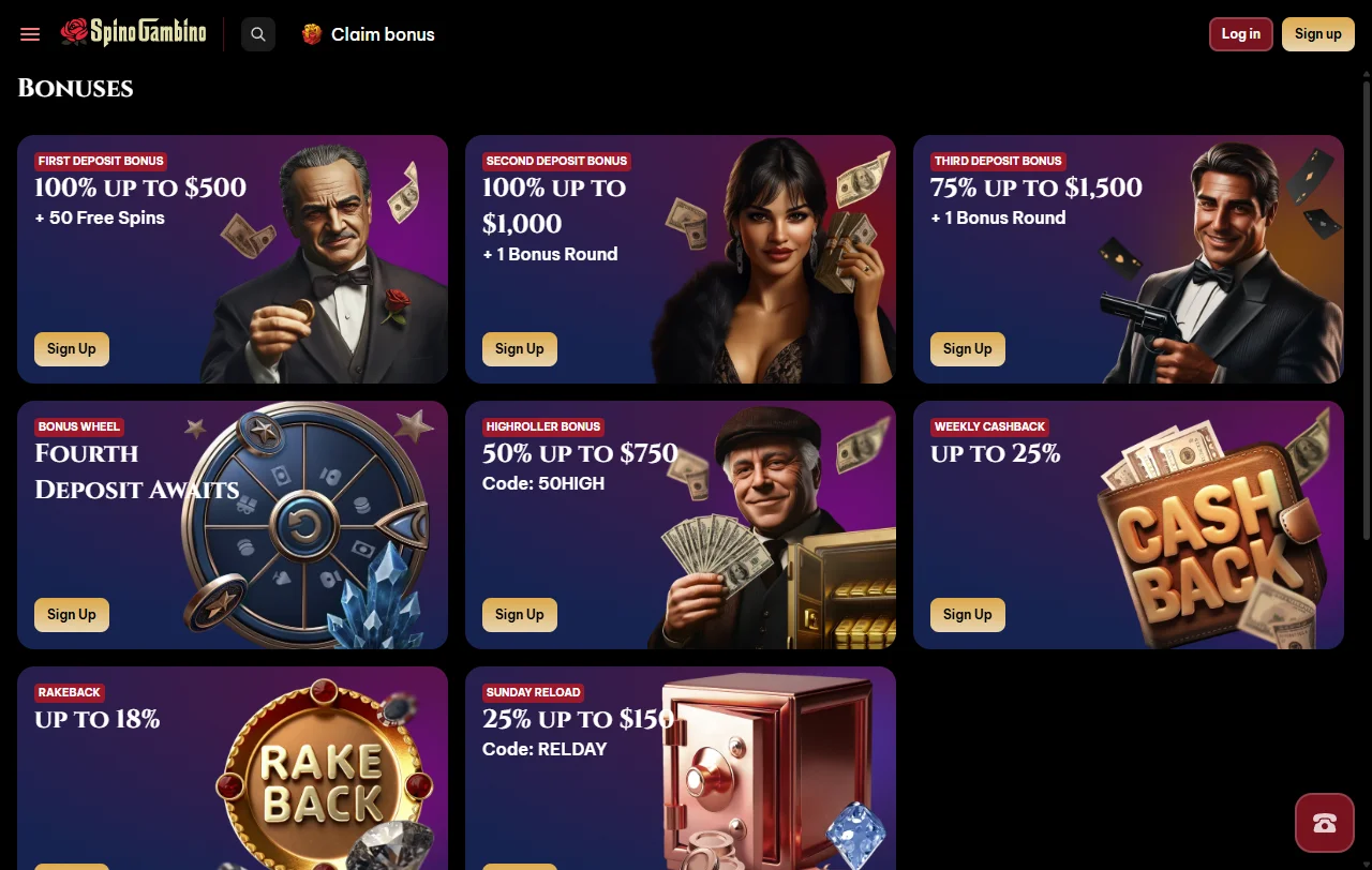 Spinogambino Casino games and provider depth for Canadian players