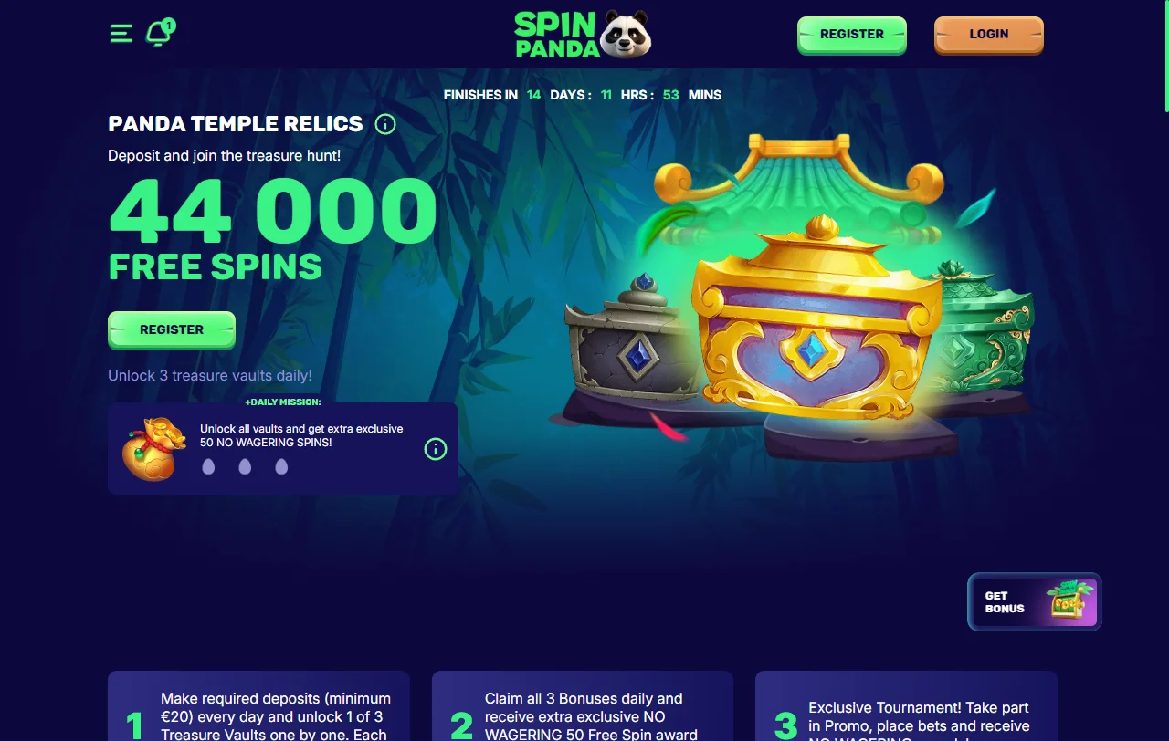 SpinPanda Casino bonus overview with welcome offer and wagering focus