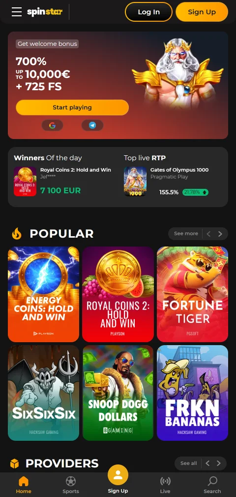 SpinStar Casino mobile gaming experience on smartphones and tablets