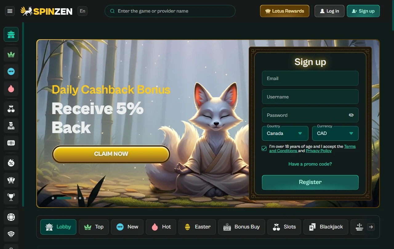 Spinzen Casino complete review and platform analysis for Canada players