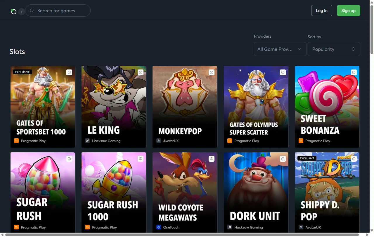Sportsbet.io Casino slots, live dealer games and provider breadth