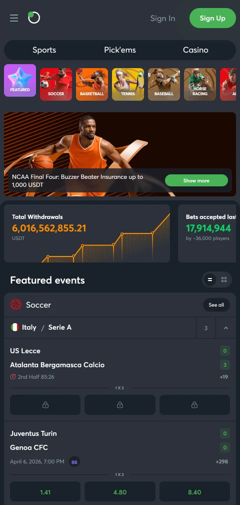 Sportsbet.io Casino responsive play on iPhone and Android devices