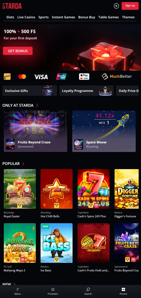 Starda Casino mobile access and browser gameplay for Canadian users