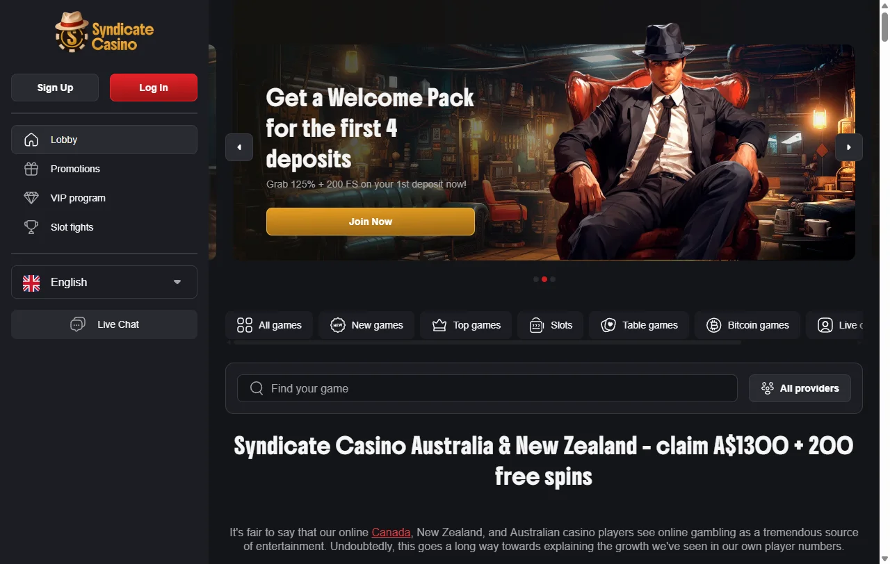 Syndicate Casino review for Canada players with key platform details
