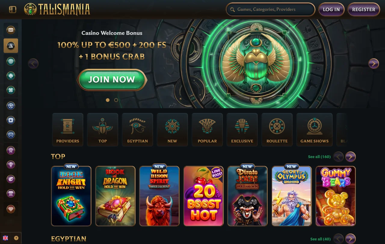 Talismania Casino review of games, payments and trust factors