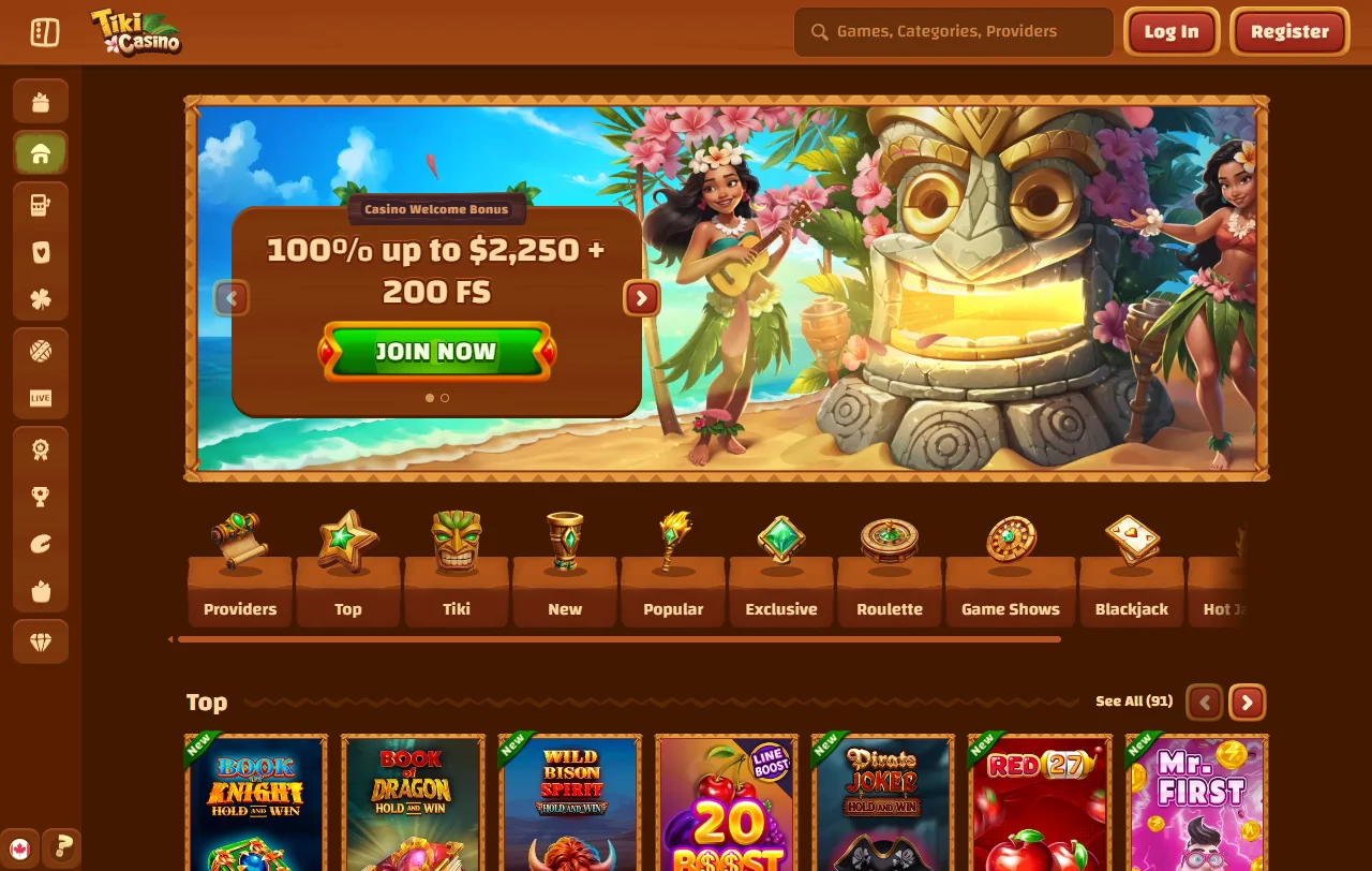 Tiki Casino review overview for Canada players and offshore access