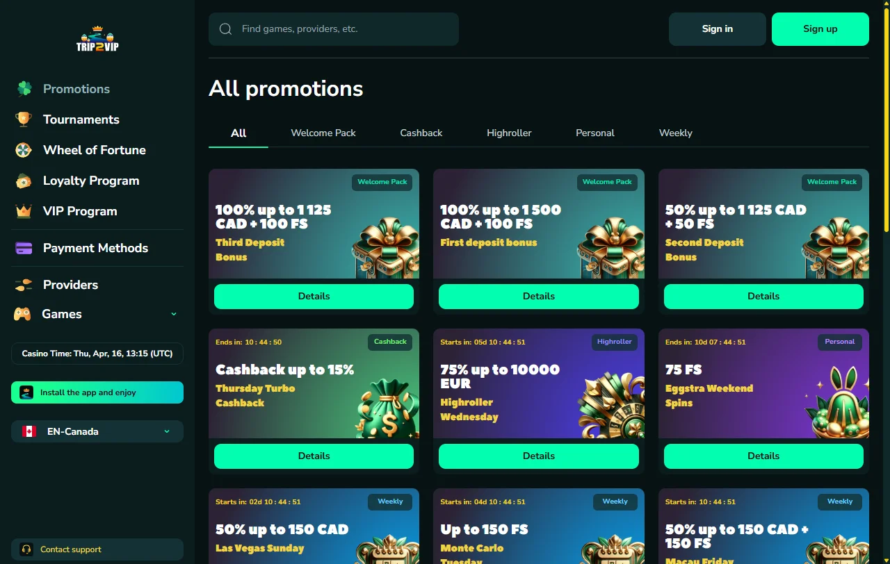Trip2Vip Casino analysis of game variety and software supplier breadth