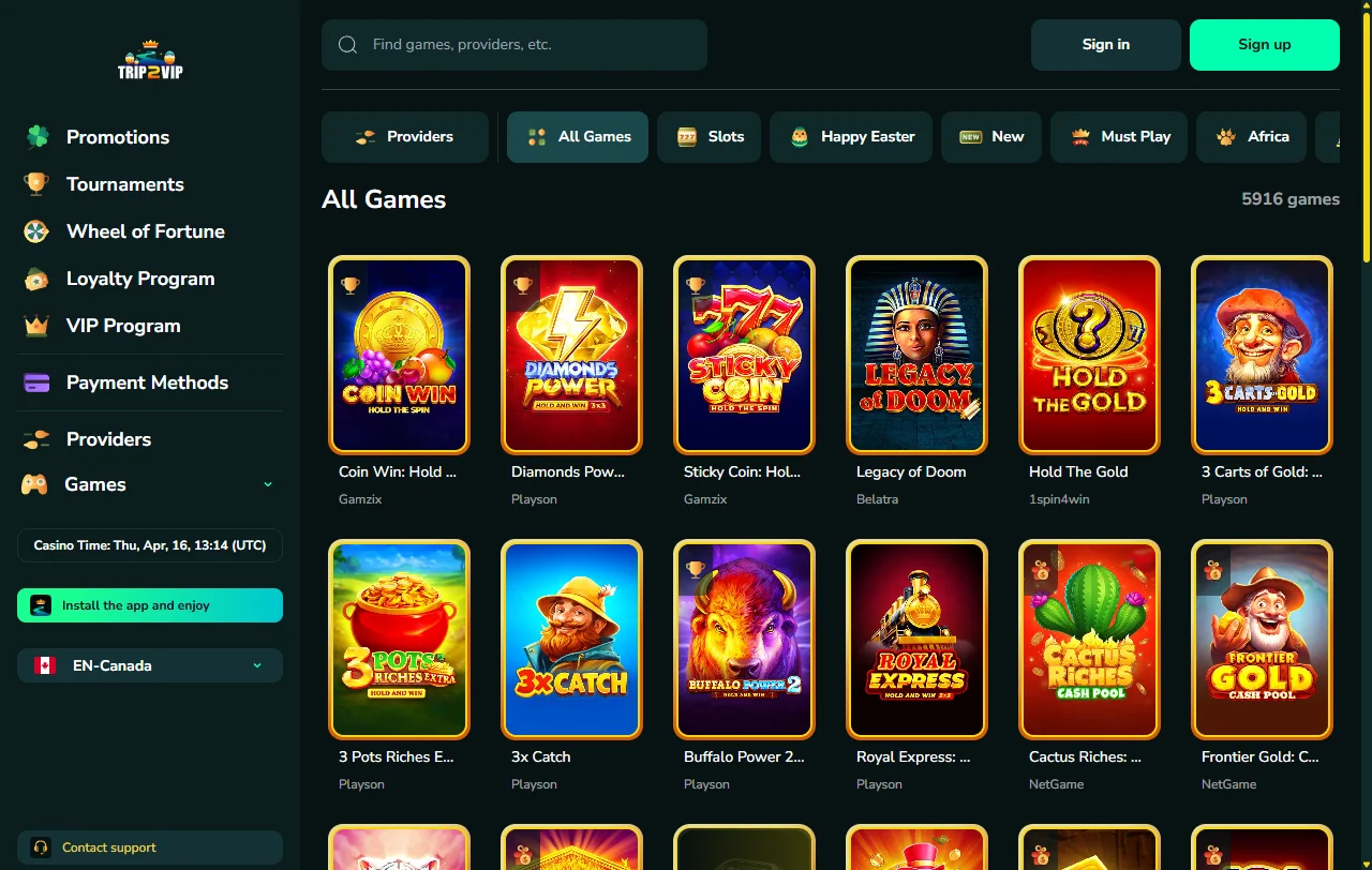 Trip2Vip Casino overview of bonus terms and promotional structure