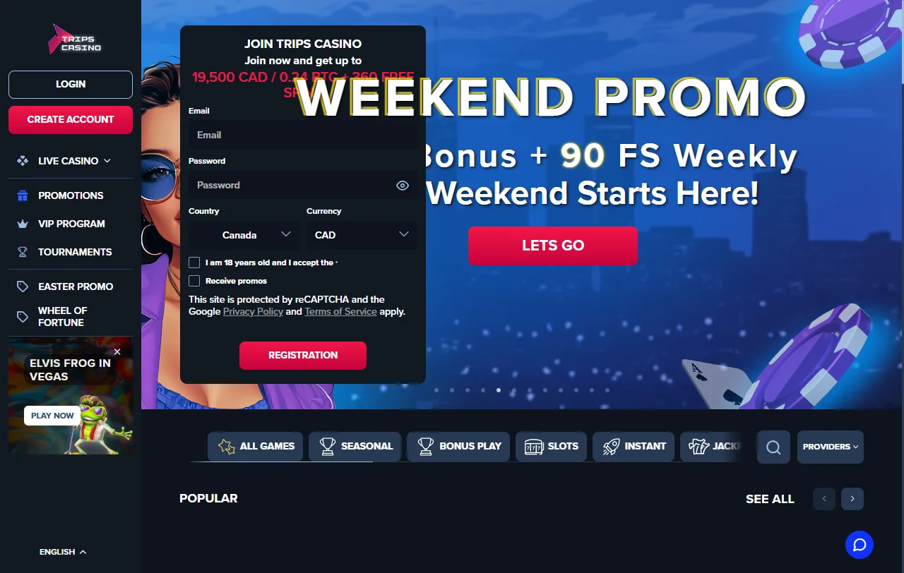 Trips Casino editorial overview for Canada players and key features