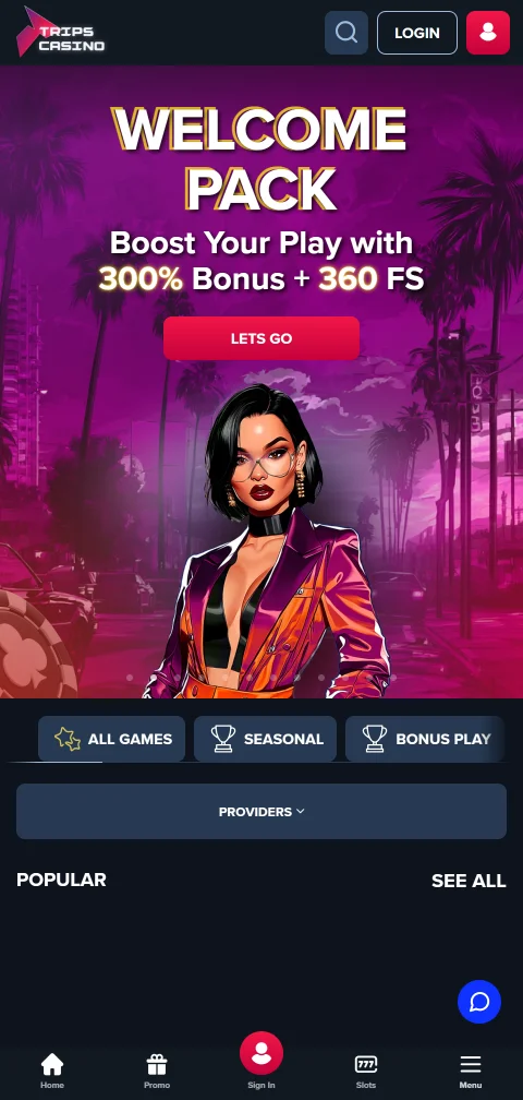 Trips Casino mobile access and browser play analysis for Canada