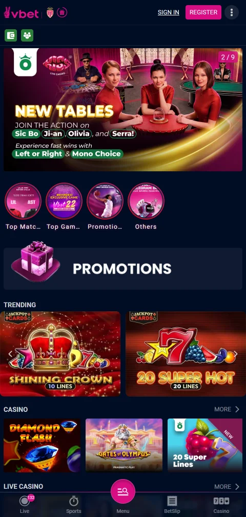 Vbet Casino mobile access for Canada players on responsive devices