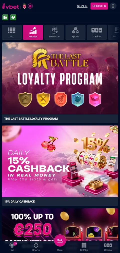 Vbet Casino deposits and withdrawals with familiar payment methods