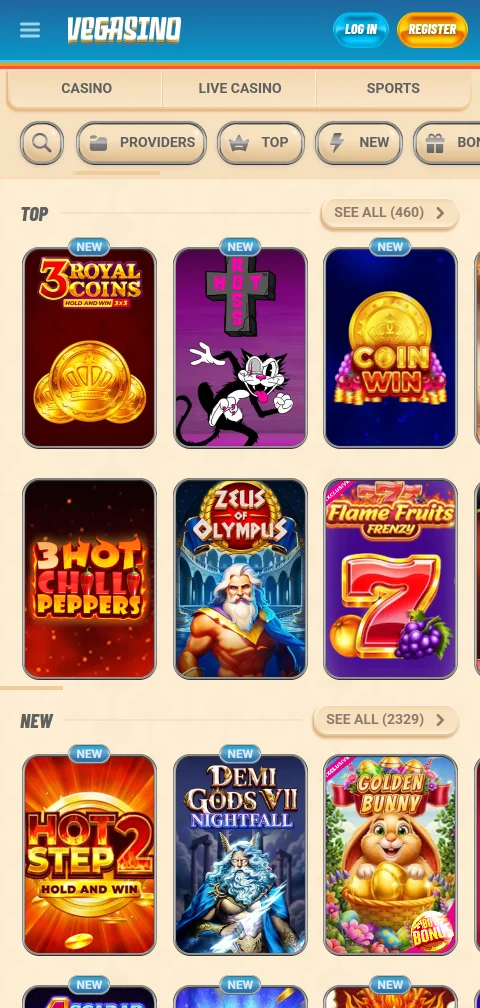 Vegasino Casino deposits withdrawals and cashier options