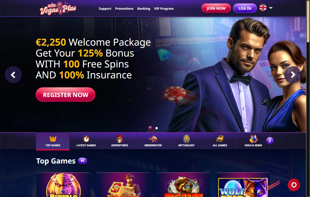 VegasPlus Casino review highlighting Canada player banking and game variety