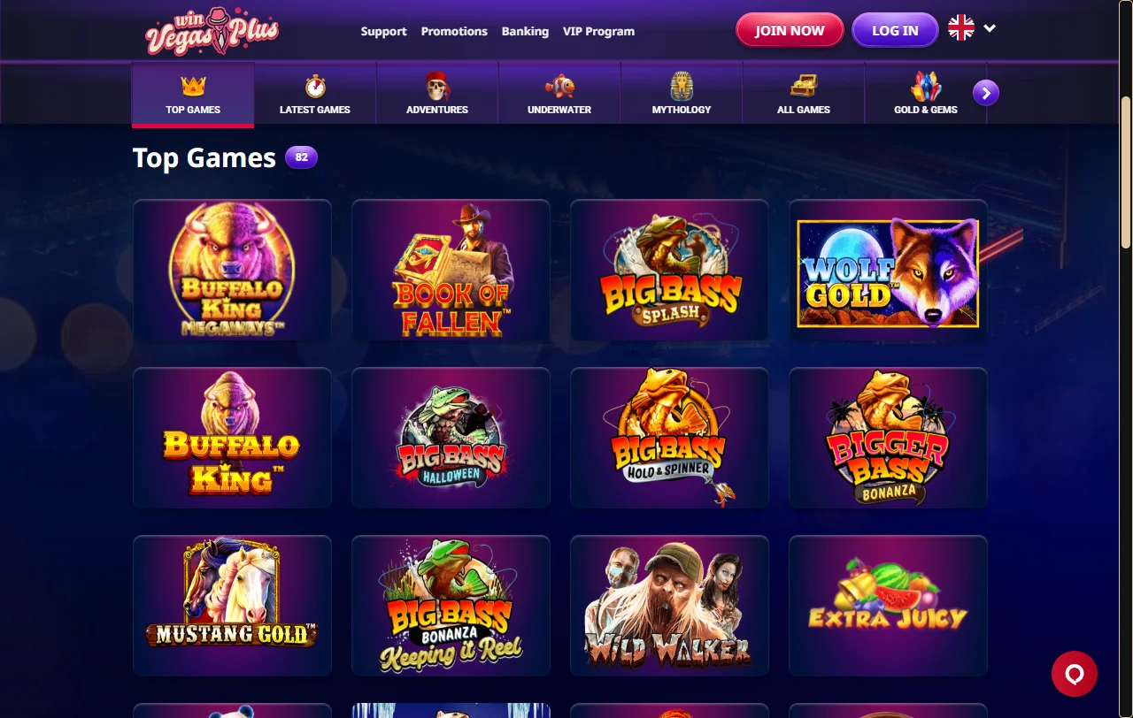 VegasPlus Casino analysis of slots, live tables, and specialty games