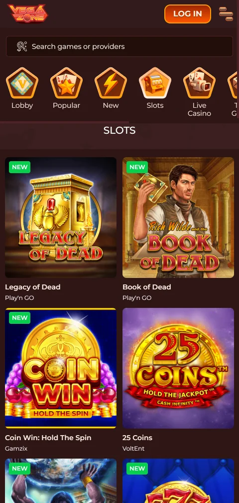 VegaZone Casino payments withdrawals and banking methods for Canada
