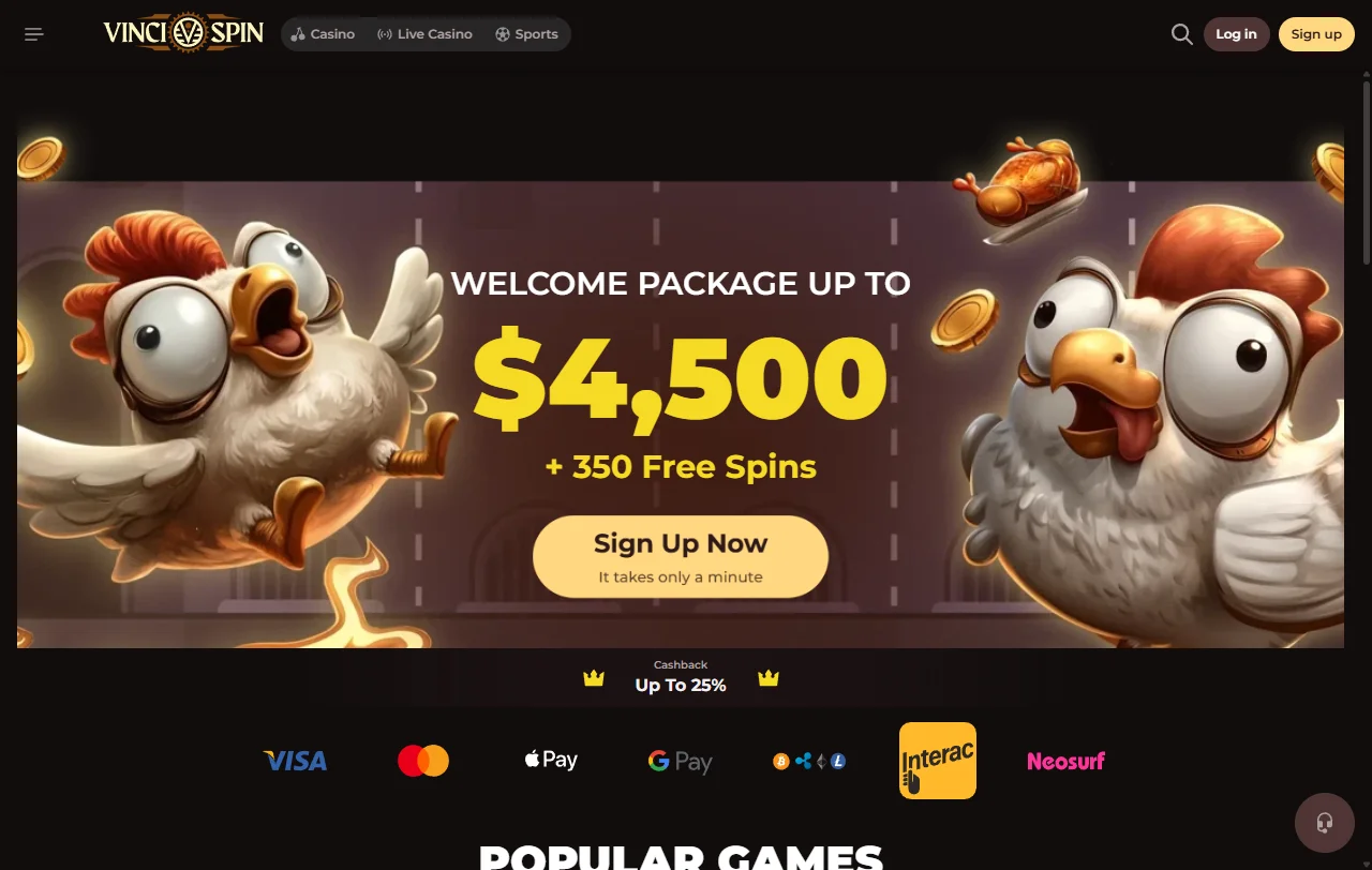 VinciSpin Casino review for Canada players with platform overview