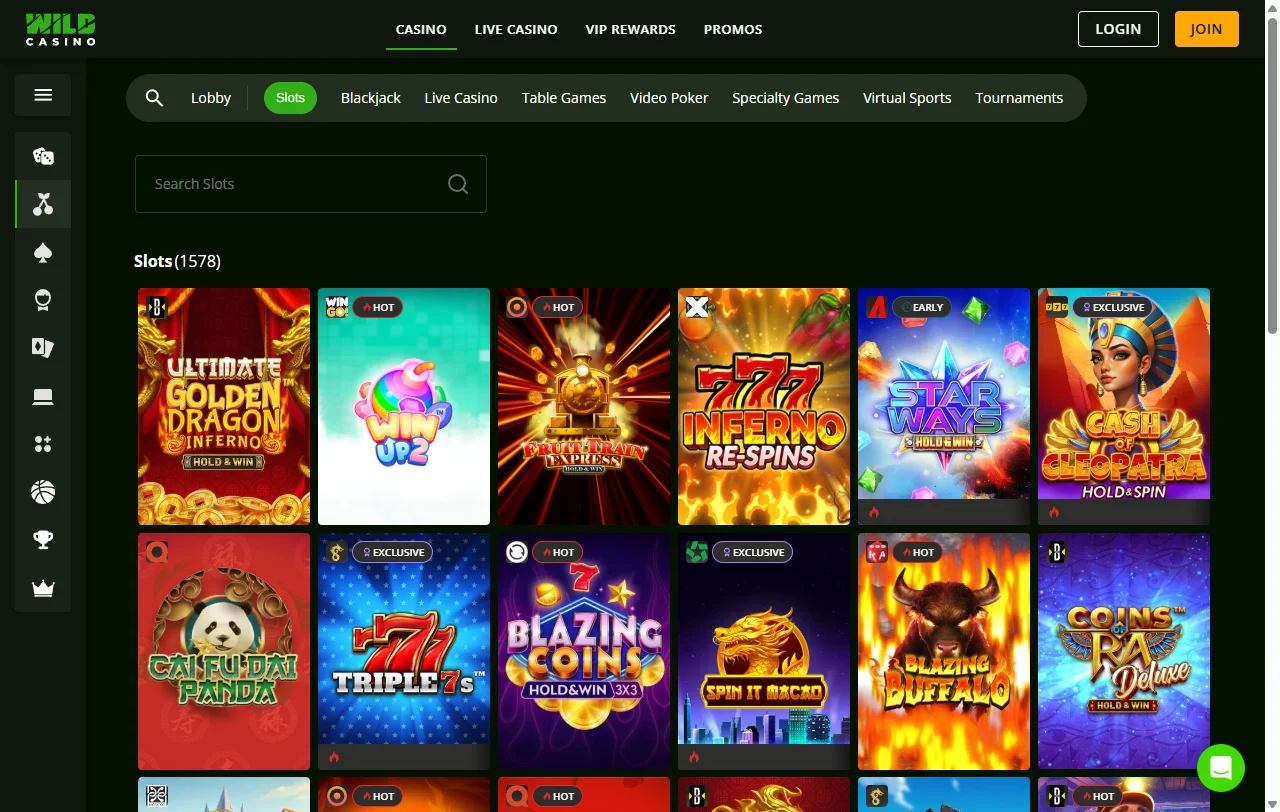 Wild Casino bonuses and welcome offers with wagering terms