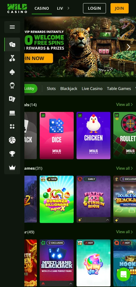 Wild Casino mobile access on smartphones with browser-based play