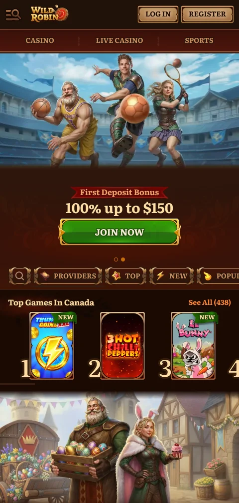 Wild Robin Casino mobile access and browser play on Canadian devices