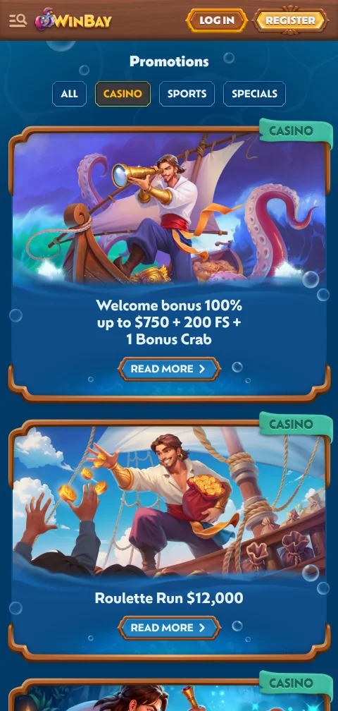 WinBay Casino deposits withdrawals and cashier methods overview