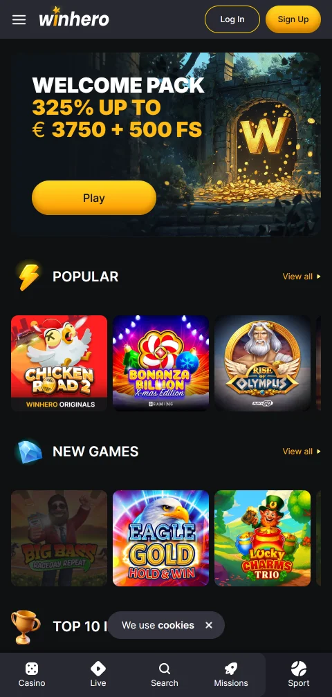 Winhero Casino mobile experience for smartphone play and accessibility