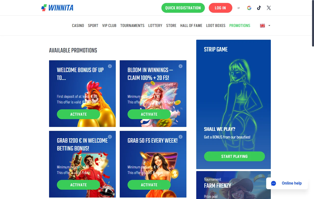 Winnita Casino bonuses and welcome offer terms for readers in Canada
