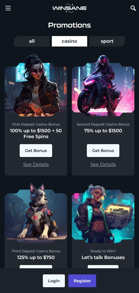 Winsane Casino licensing, security and player protection details