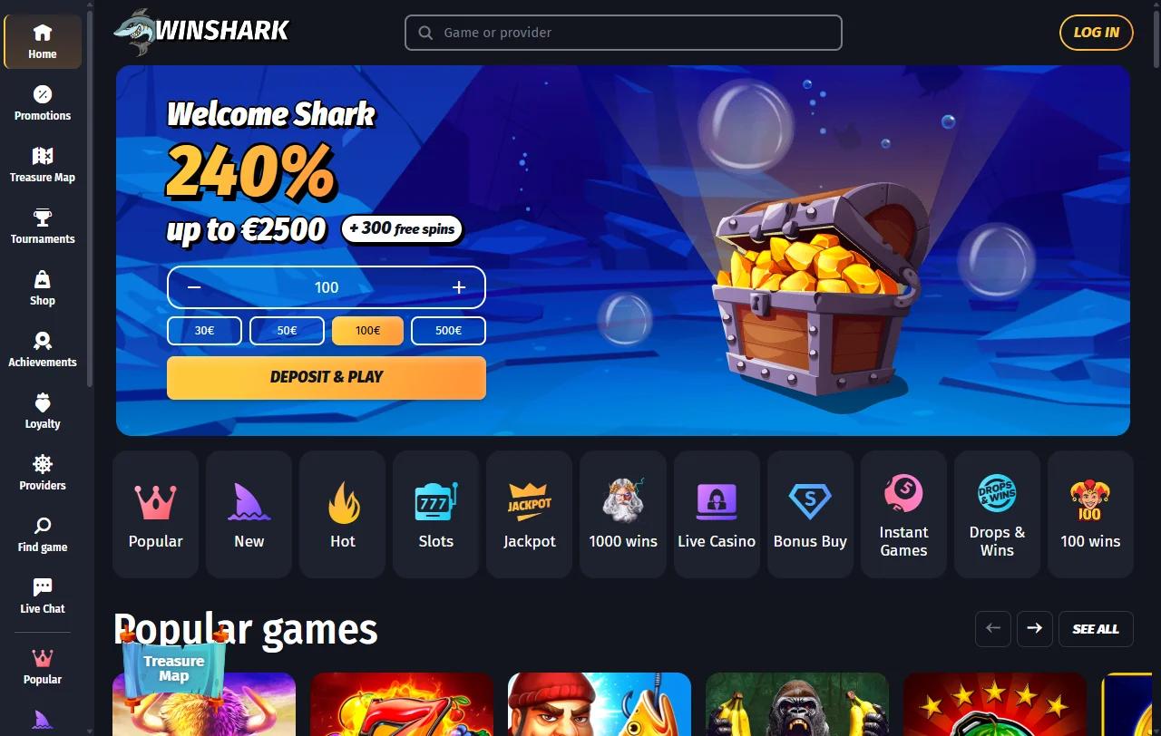 Winshark Casino overview for Canada players and review context