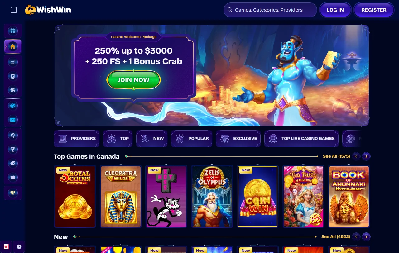 Wishwin Casino review covering overall platform details for Canada players