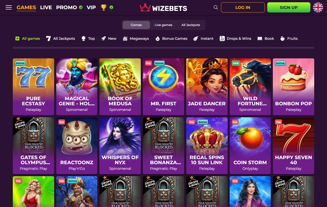 Wizebets Casino analysis of slots, tables, and live dealer breadth