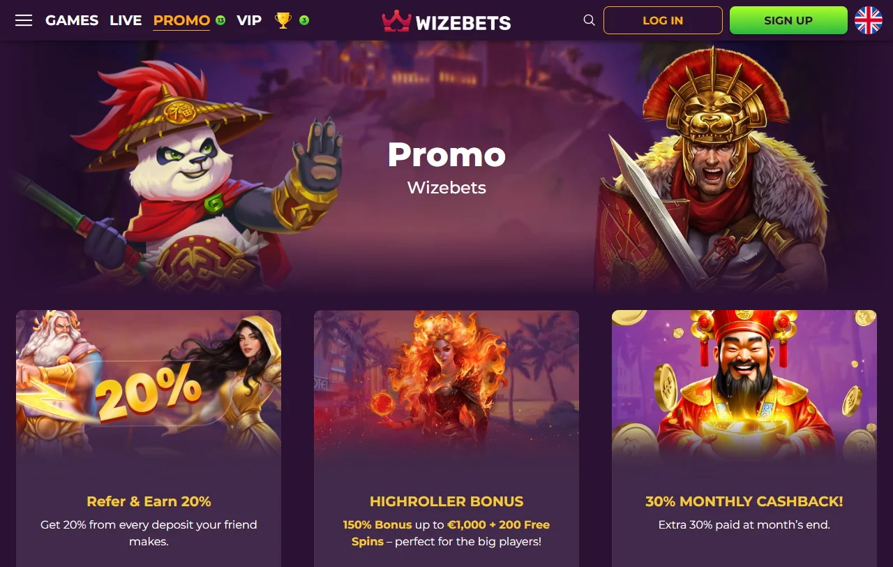 Wizebets Casino bonus overview with wagering and welcome offer context