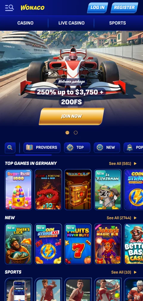 Wonaco Casino mobile access and browser compatibility for phones