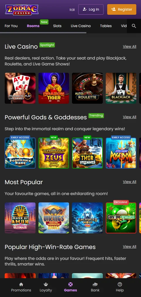 Zodiac Casino security licensing and player protection details