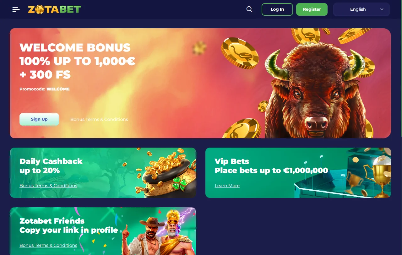 ZotaBet Casino slots and live dealer library overview